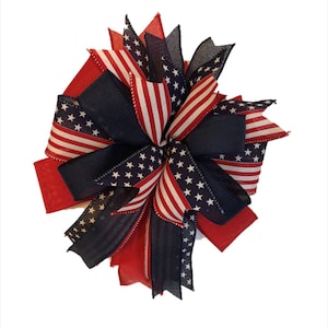 American Flag Wreath Bow, Americana Bow