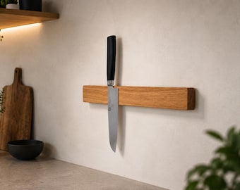 Oak knife rack