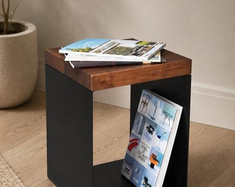 Designer stool made of steel and walnut | JANHO Manufaktur | 100% Made in Germany