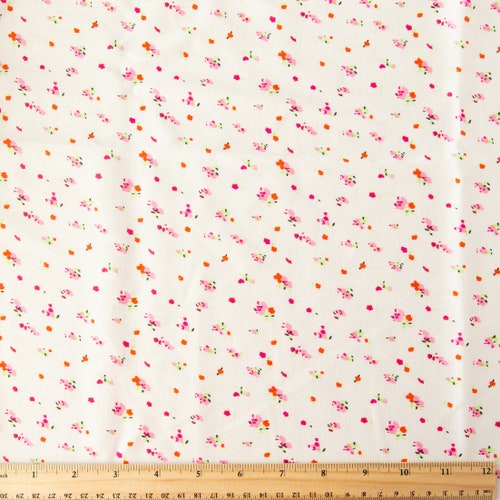 Pink Rosebud Flannel Fabric by the Yard or Half Yards 100% - Etsy