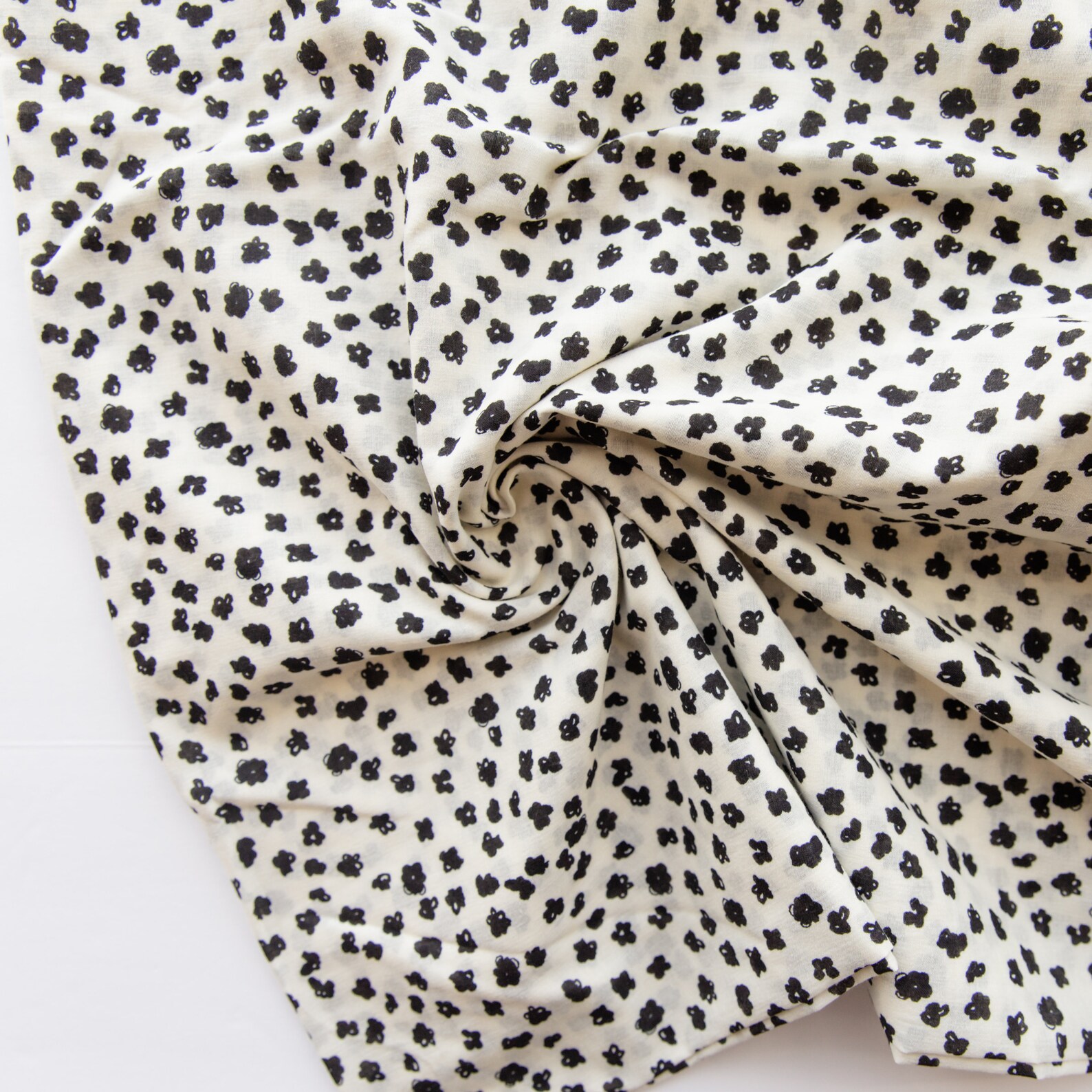 Black Popcorn Floral Fabric by the Half Yard Etsy