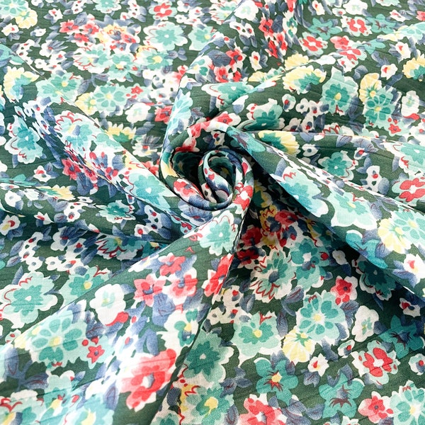 Floral Gauze Sheer Fabric  | Fabric By The Half Yard