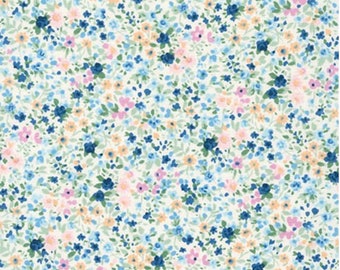 Petite Garden Rasen - Sevenberry - SB-6116D1-3 BLAU - Robert Kaufman Fabrics | Stoff durch den halben Hof