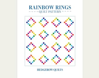 Rainbow Rings Digital Quilt Pattern by Hedgerow Quilts