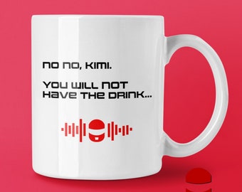 Formula One Coffee Cup, F1 Kimi, Ferrari, Formula 1 Motorsport Racing Tea Mug, Grand Prix drinks cup, Gift for him or her