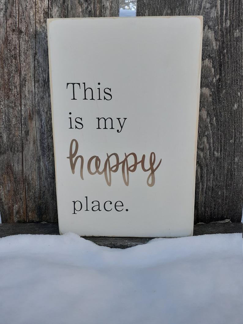 Happy Place wooden sign