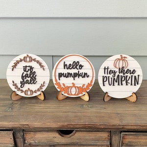 Fall Mini Shiplap Sign: Rustic Farmhouse Tier Tray Decor