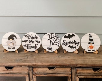 Halloween Mini Shiplap Sign: Rustic Tier Tray Decor