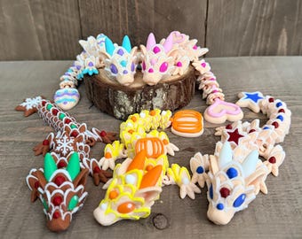Seasonal Cookie Dragon: 3D Printed Articulated Fidget Toy
