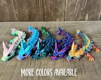 3D Printed Crystal Baby Dragon: Articulating Gemstone Fidget Toy
