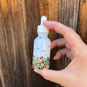 30ml glitter dropper bottle / glitter perfume bottle / essential oil bottle - HOLLY JOLLY