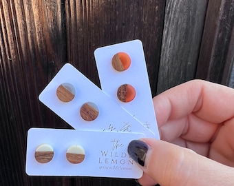 Wood + Acrylic Stud Earrings / Stud Earrings / Mix and Match Earring Set