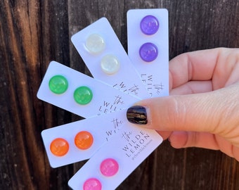 Resin Stud Earrings / Stud Earrings / Mix and Match Earring Set - Gumdrops