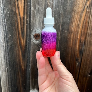 30ml glitter dropper bottle / glitter perfume bottle / essential oil bottle - Love Era