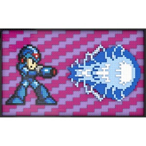 Blue Spaceman Bomber X 1993 16-Bit - LEGO® Wall Art Assembly Kit Inspired by Nintendo Mega Man X