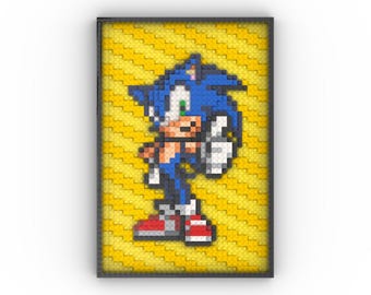 Blue Swift Hedgehog - zestaw do montażu ściennej grafiki LEGO® inspirowanej grą Sonic the Hedgehog firmy Sega