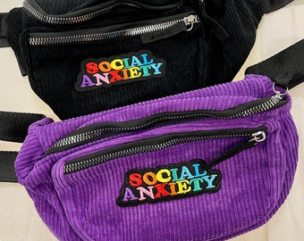Kynd Bags 'Social Anxiety' Heuptasje Rolschaats Skate Heuptas Crossbody Heuptas Corduroy