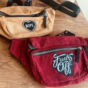 Kynd Bags "F*ck Off" Fanny Pack Rollerskate Skate Waist Bag Gym Cross Body Bum Bag Halloween Spooky image 8