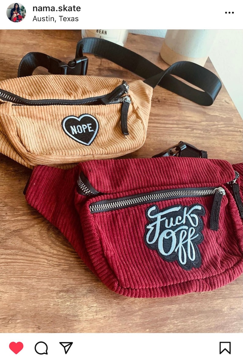 Kynd Bags "F*ck Off" Fanny Pack Rollerskate Skate Waist Bag Gym Cross Body Bum Bag Halloween Spooky image 8