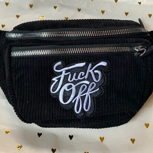 Kynd Bags "F*ck Off" Fanny Pack Rollerskate Skate Waist Bag Gym Cross Body Bum Bag Halloween Spooky image 3