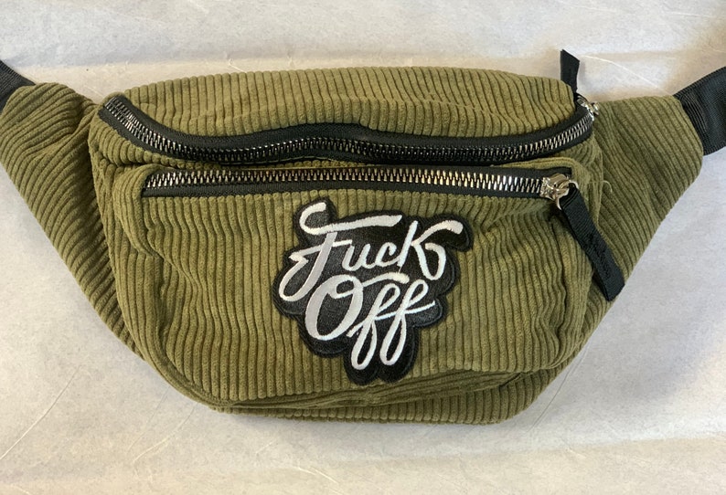 Kynd Bags "F*ck Off" Fanny Pack Rollerskate Skate Waist Bag Gym Cross Body Bum Bag Halloween Spooky image 2