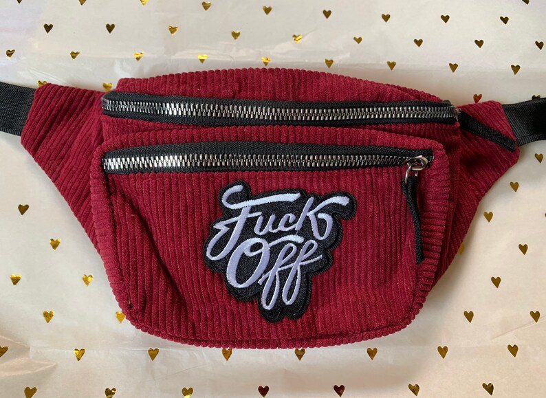 Kynd Bags "F*ck Off" Fanny Pack Rollerskate Skate Waist Bag Gym Cross Body Bum Bag Halloween Spooky image 5