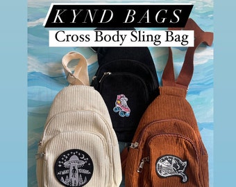 Kynd Bags Limited Edition Cross Body Sling Corduroy Bag Fanny Pack