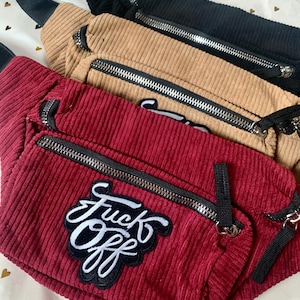 Kynd Bags "F*ck Off" Fanny Pack Rollerskate Skate Waist Bag Gym Cross Body Bum Bag Halloween Spooky image 1