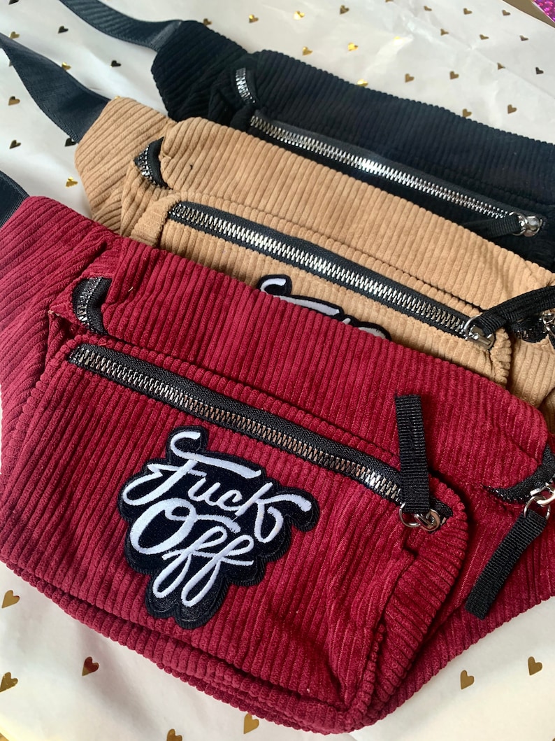 Kynd Bags "F*ck Off" Fanny Pack Rollerskate Skate Waist Bag Gym Cross Body Bum Bag Halloween Spooky image 1