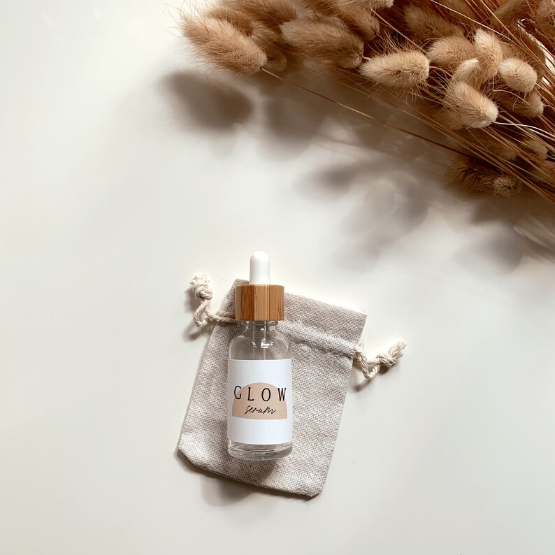 Glow Serum Label Essential Oils Glow Serum Dropper Bottle Etsy Canada
