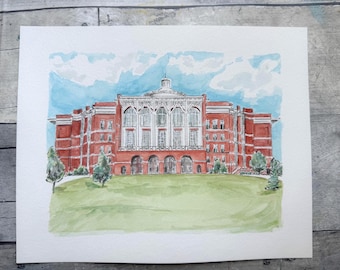 University of Kentucky, William T. Young Library Illustration, artwork, print, graduate gift