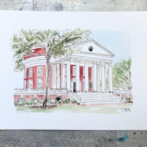 University of Virginia illustration artwork print graduation gift