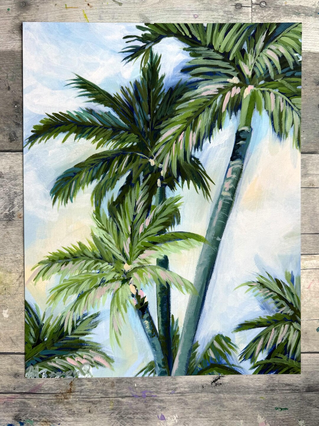 Old Florida Palms Painting Artwork Fine Art Print - Etsy