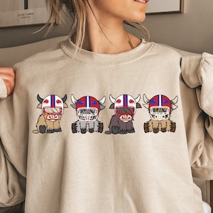 Highland Cow Football Crewneck | Buffalo Highland Cow Football Crewneck | Buffalo Football Sweatshirt | Cute Cow Sweater |