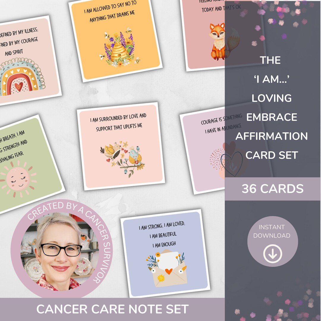 Gift for Friend With Cancer Printable Care Cards for Chemo Patients ...