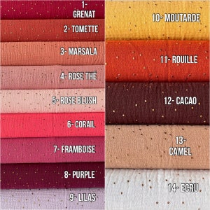 Couverture Bébé Double Gaze Minky ou Bambou Avec ou sans Molleton Nombreux Coloris au choix 画像 4