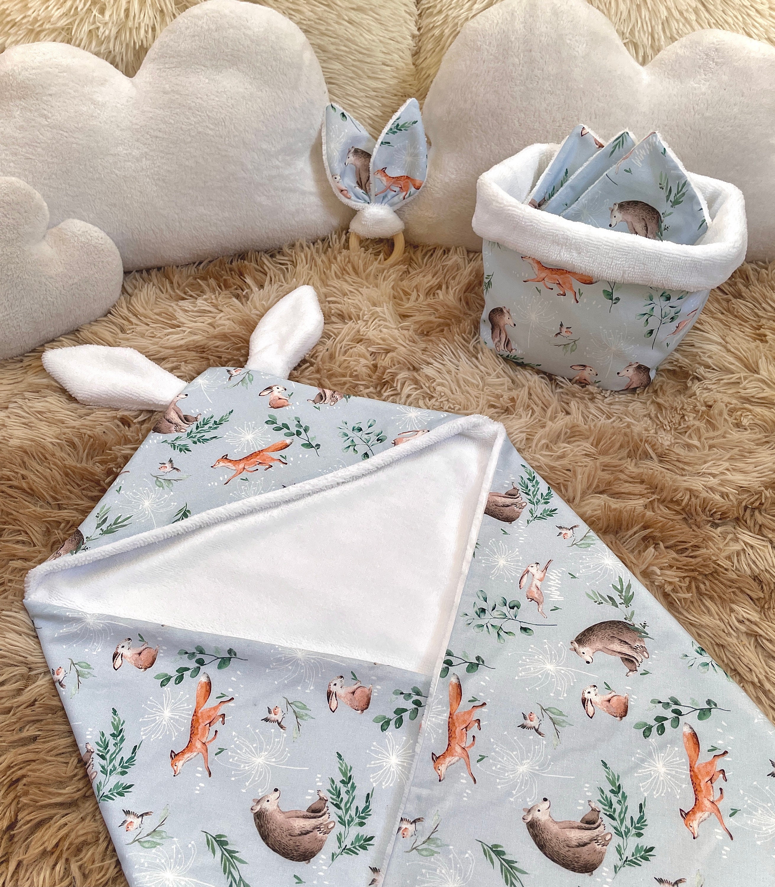 Cape de Bain Oreille Lapin/Avec ou Sans Personnalisation - en Coton & Bambou Faon