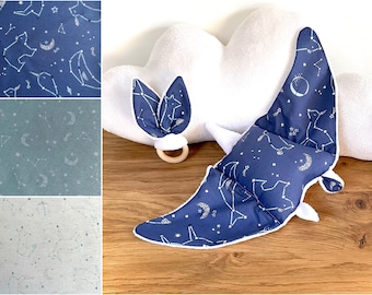 Doudou Raie Manta - En Coton 100% Oeko Tex- Avec ou sans personnalisation - Constellations - Nombreux coloris au choix