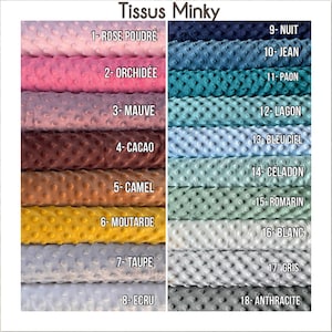 Couverture Bébé Double Gaze Minky ou Bambou Avec ou sans Molleton Nombreux Coloris au choix 画像 8