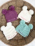 Personalized Baby Infant CC Knit Double Pom Beanie up to 9 months