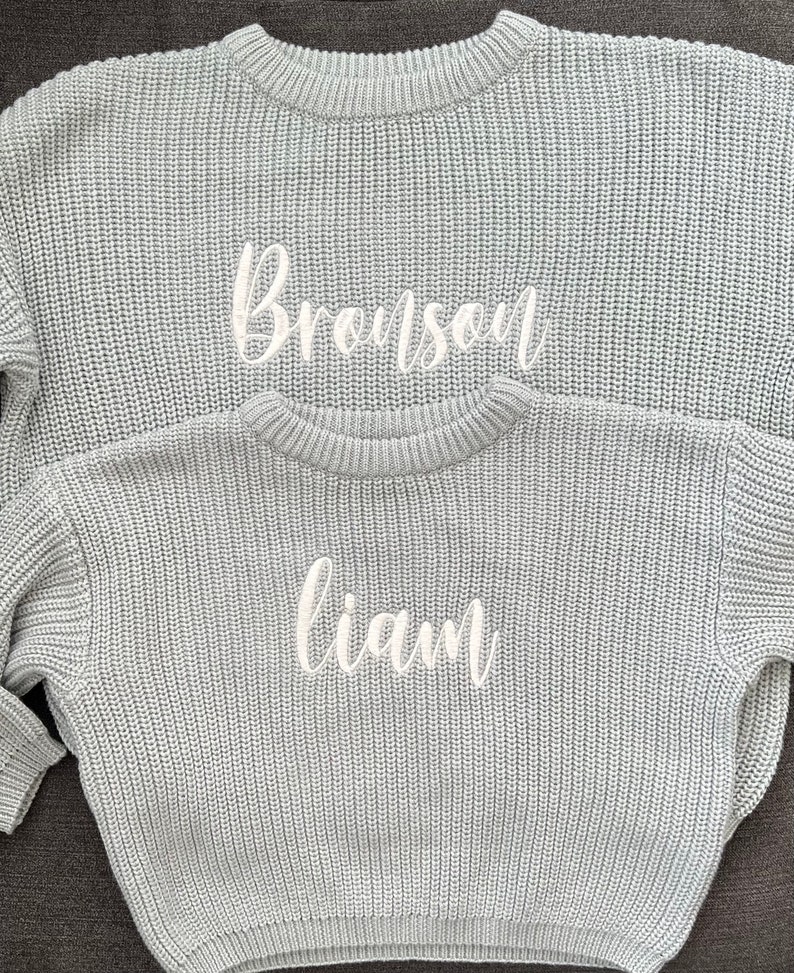 Personalized Embroidered Oversized Name Kids Toddler Baby Sweater Bild 6