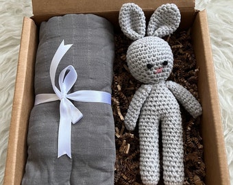 Crochet Bunny, New Baby Gift Set Box, Welcome Baby Girl Baby Boy Gift Set, Baby Shower Gift, Baby Gift, Baby Present, Newborn Gift Box