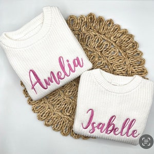 Personalized Embroidered Oversized Name Kids Toddler Baby Sweater image 4