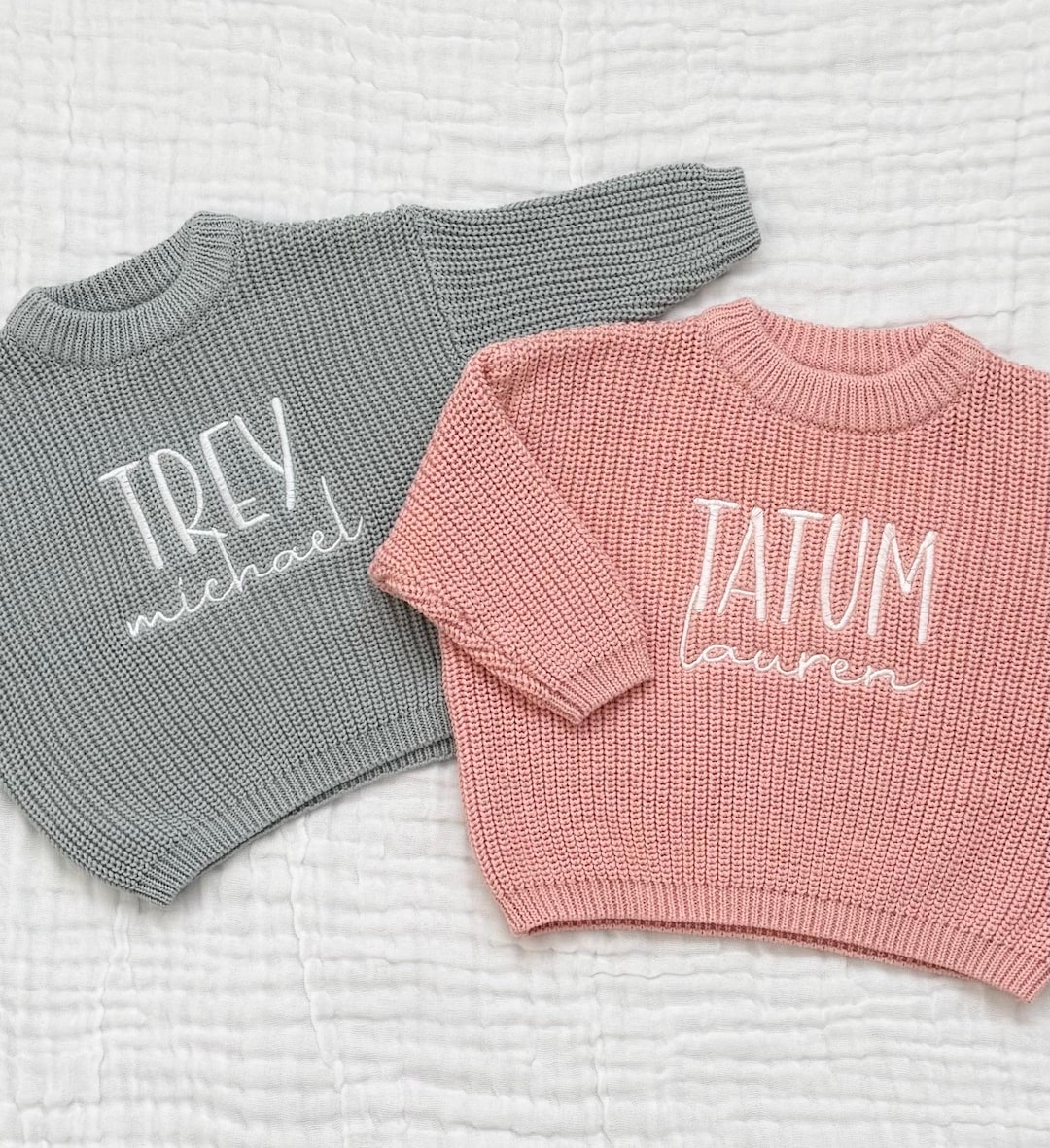 Personalized Embroidered Oversized Name Kids, Custom Toddler Baby Sweater