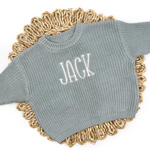 Personalized Embroidered Oversized Name Kids Toddler Baby Sweater Bild 5
