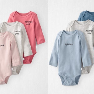 Baby Name ®, Custom Baby Name Felt bodysuits, Personalized baby top, coming home outfit, Baby Name Reveal long sleeve bodysuit image 8