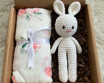 Crochet Bunny, New Baby Gift Set Box, Welcome Baby Girl Baby Boy Gift Set, Baby Shower Gift, Baby Gift, Baby Present, Newborn Gift Box