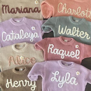 Personalized Oversized Name Kids Sweater /Hand Embroidered Sweater