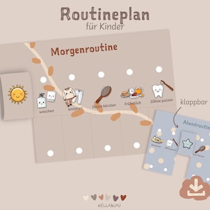Piano di routine per far ripiegare i bambini | Routine Board Montessori PDF da stampare Routine mattutina Routine serale Carte di routine Piano giornaliero per bambini