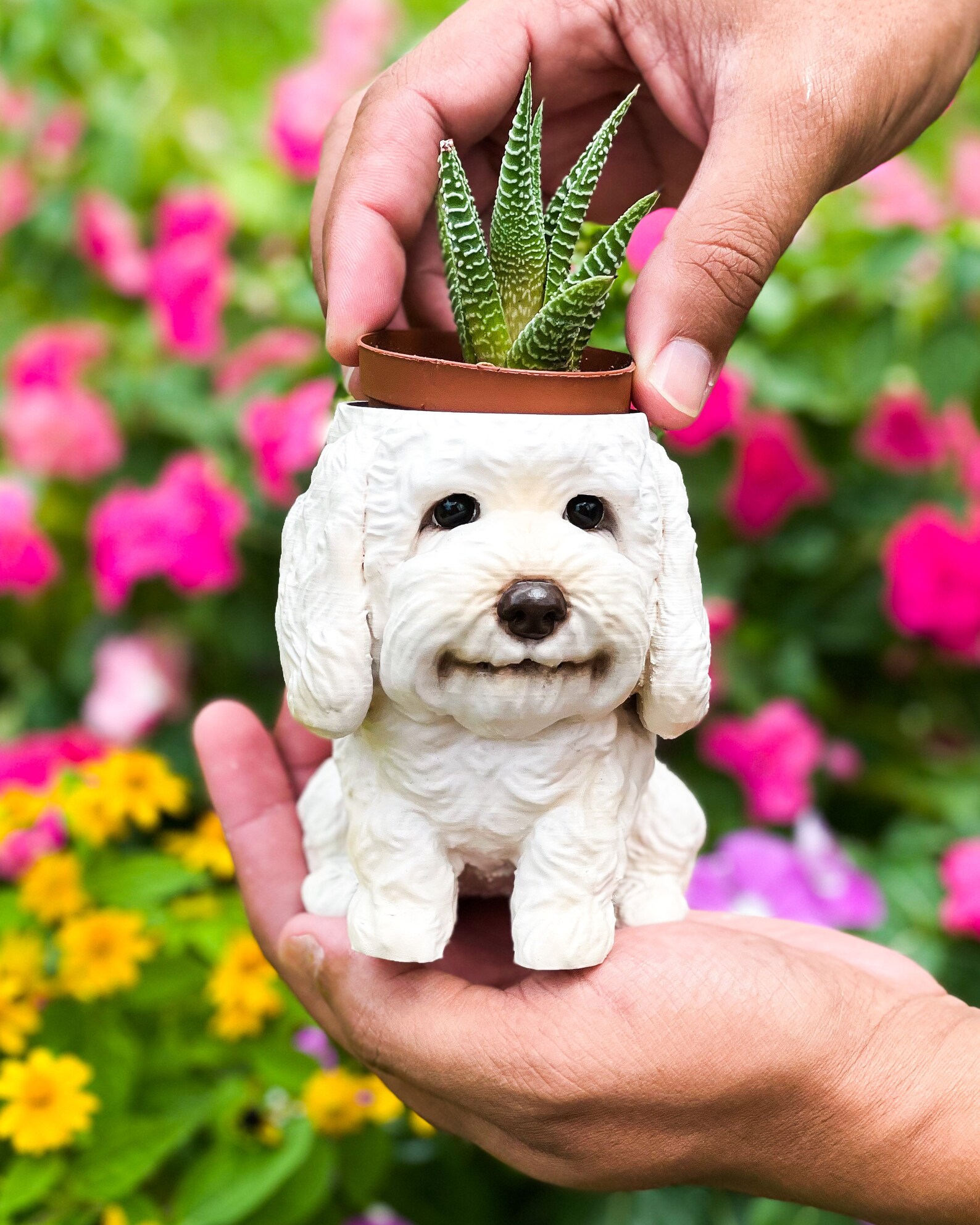 Goldendoodle Dog Custom Plant Pot Personalized Dog Statue 3d Etsy